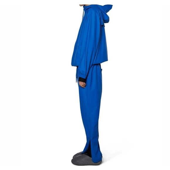 Rains Blue Storm Breaker Hooded Raincoat Jacket Waves Blue - Picture 4 of 9